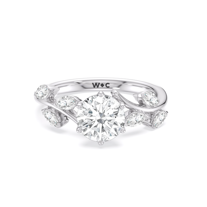 Slender Vine Six-Prong Solitaire