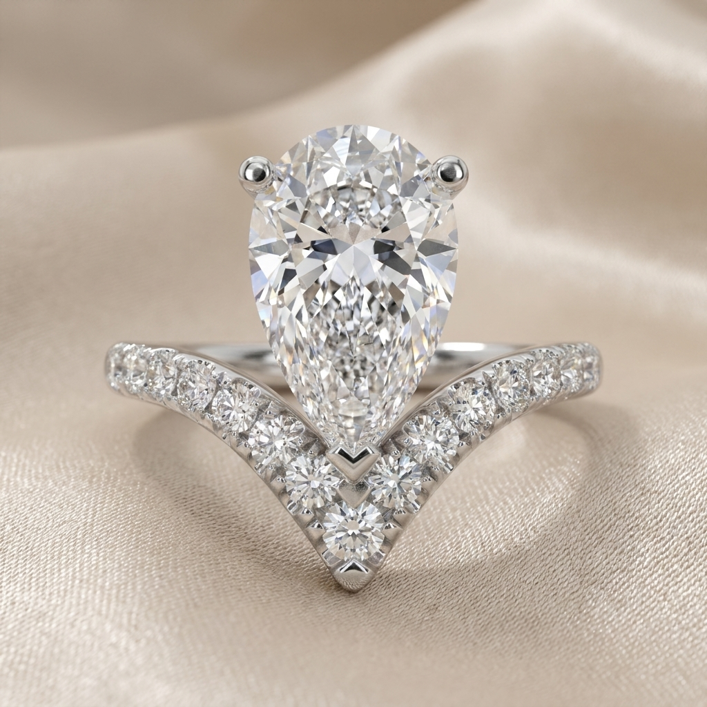 Pavé Band Round Solitaire