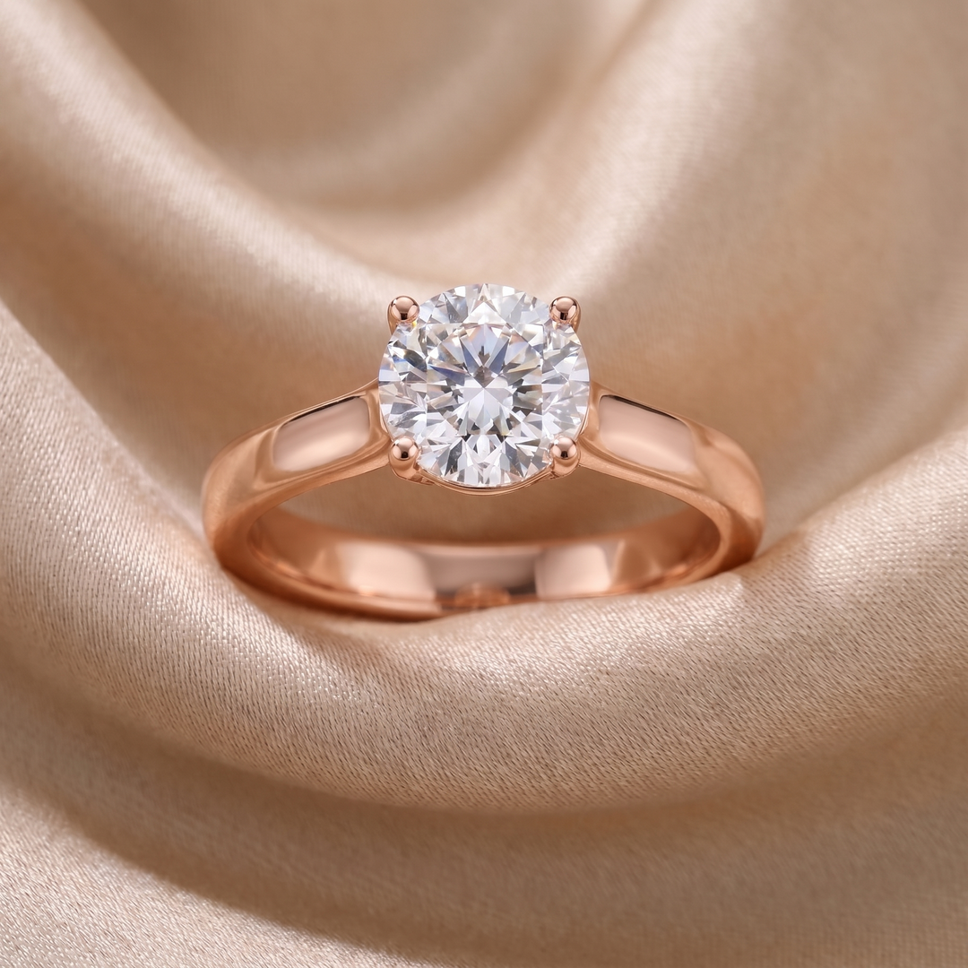 Wide Band Trellis Solitaire — Round