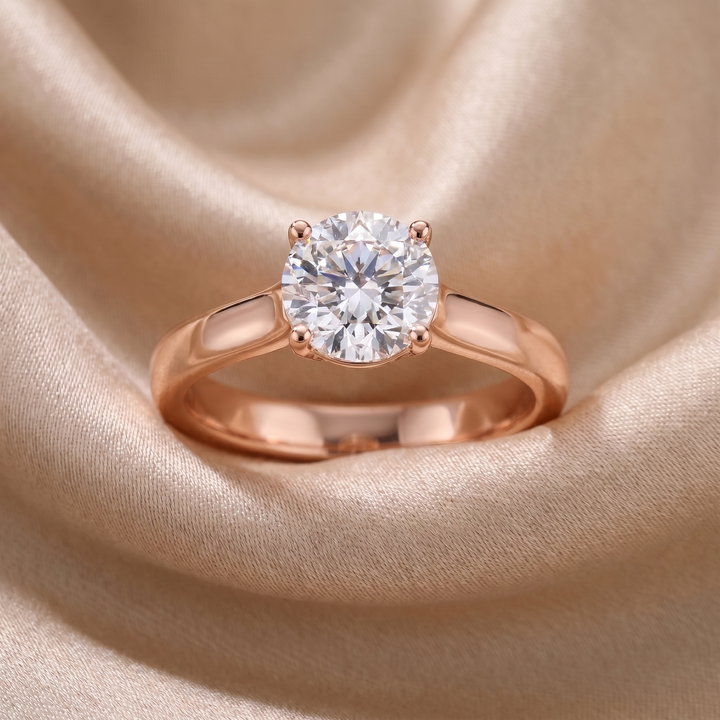 Wide Band Trellis Solitaire — Round
