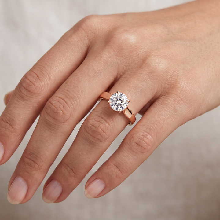 Wide Band Trellis Solitaire — Round