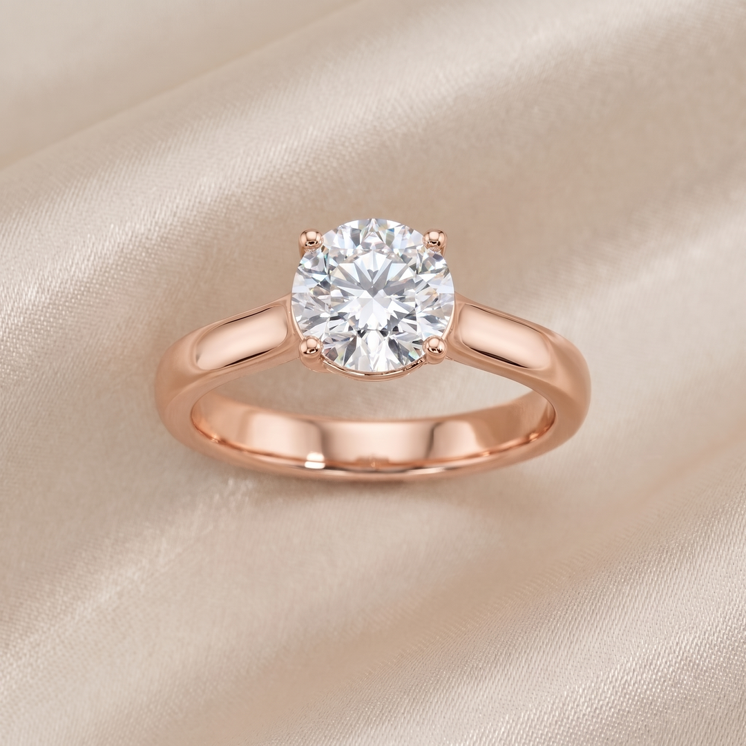 Wide Band Trellis Solitaire — Round