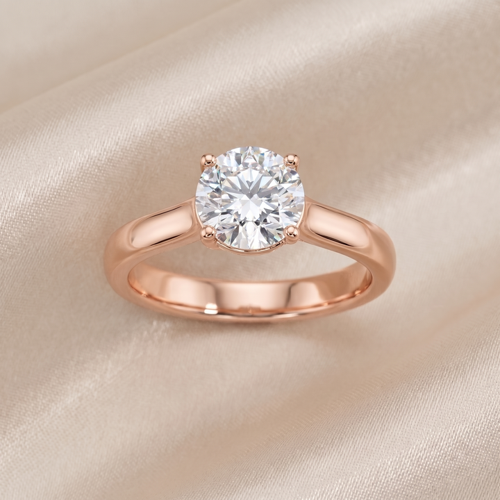Wide Band Trellis Solitaire — Round