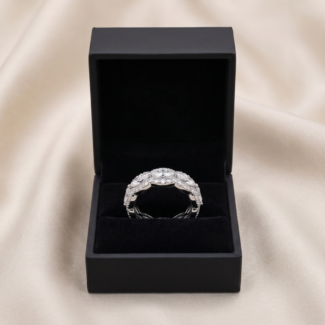 Diamond + Sapphire Eternity Band — Women&