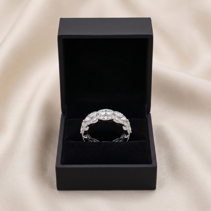 Diamond + Sapphire Eternity Band — Women&
