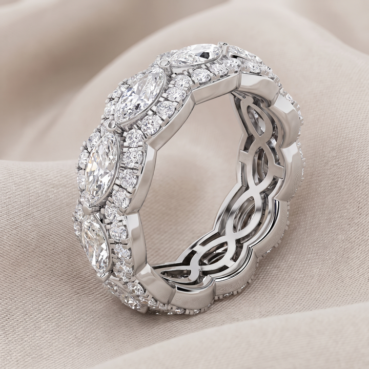 Diamond + Sapphire Eternity Band — Women&