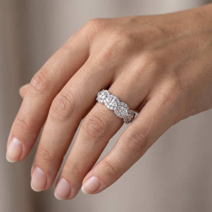 Diamond + Sapphire Eternity Band — Women&