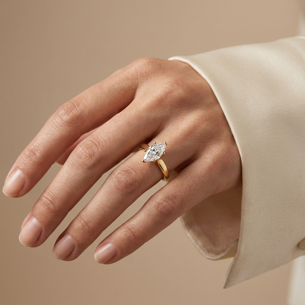 Marquise Diamond Wedding Band — Women&