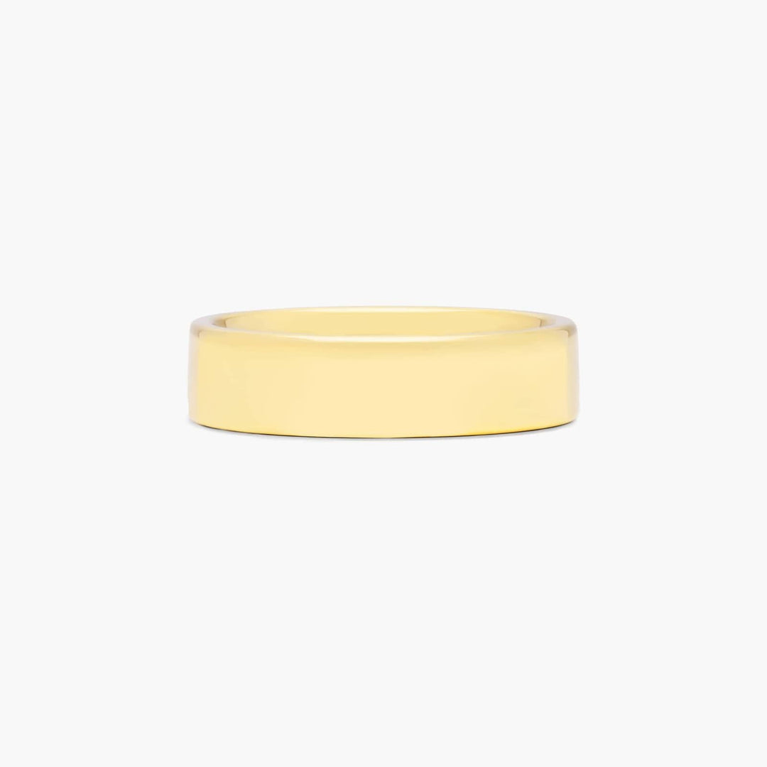 Plain Polished Gold Band — Men's